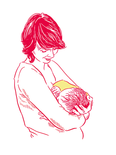 stillende Mutter mit Säugling