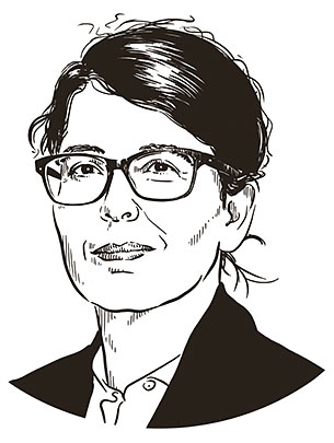 Illustriertes Portrait von Dr. Sandra Hotz. (Illustration: Studio Nippoldt)