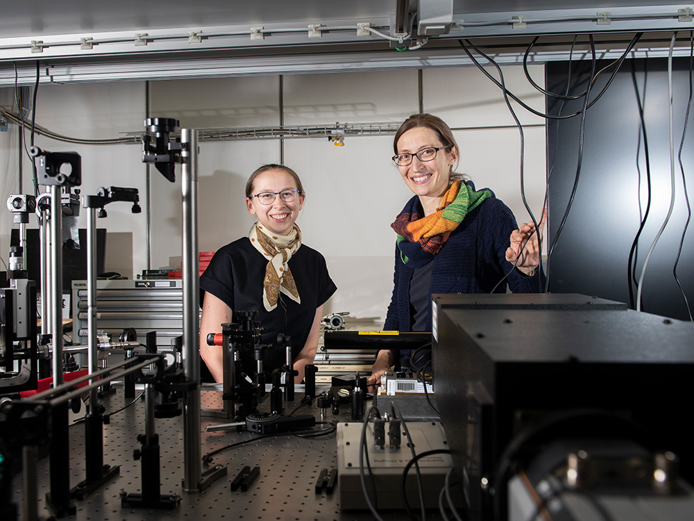 Jelena Klinovaja with Ilaria Zardo, initiators of a women's network in physics (Image: © Christian Flierl, University of Basel). Jelena Klinovaja with Ilaria Zardo, initiators of a women's network in physics (Image: © Christian Flierl, University of Basel).