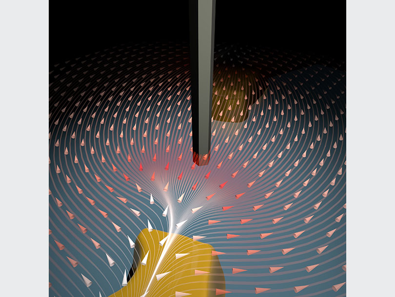 A nanowire sensor measures size and direction of forces. (Image: University of Basel, Department of Physics)
