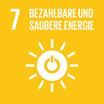 Sustainable Development Goals Icon welches für das siebente Ziel steht: Bezahlbare und saubere Energie