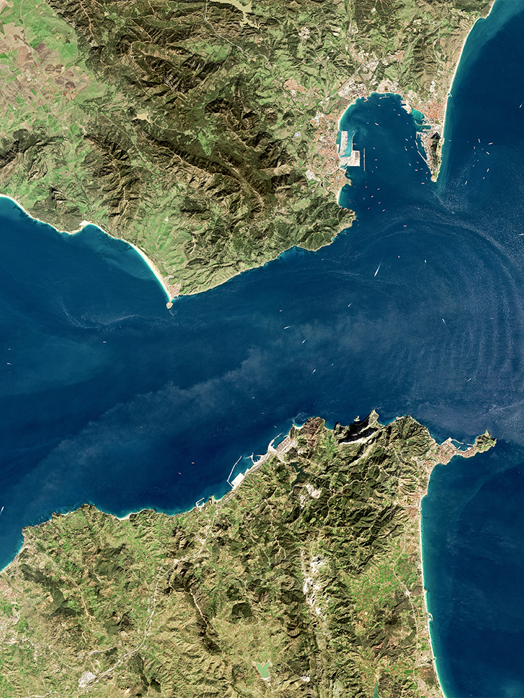 satellite image of the Strait of Gibraltar 