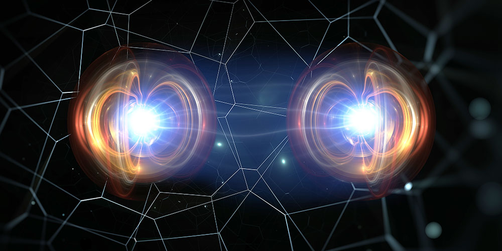 Two interconnected particles
