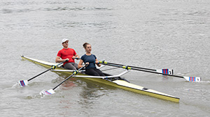 Two persons in a rowboat