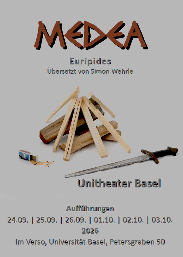 Theaterplakat zeigt Dolch und Holzscheit Theaterplakat zeigt Dolch und Holzscheit