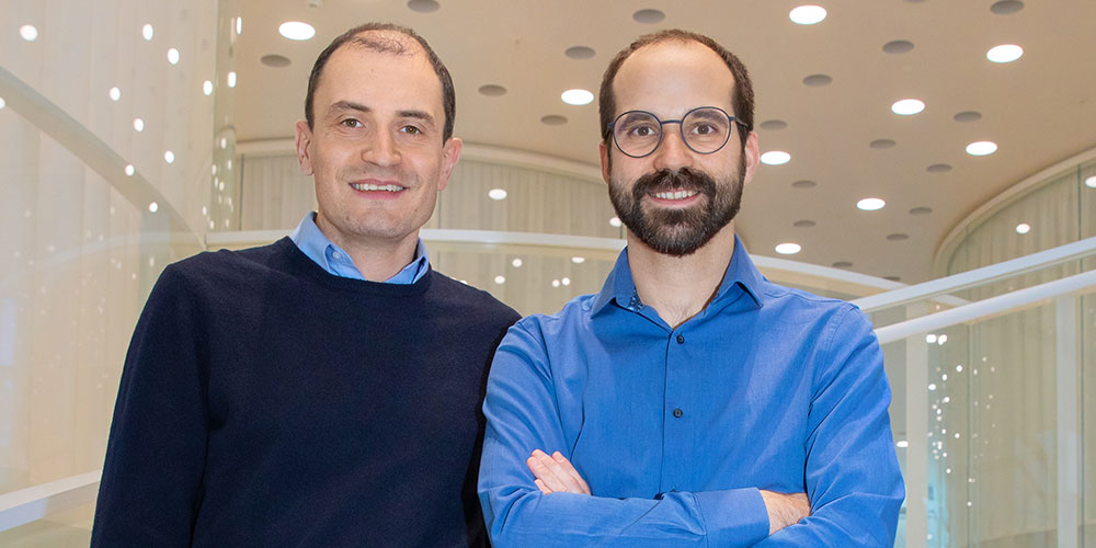 The founders of the spin-off Aukera Therapeutics: Dr. Dritan Liko and Dr. Stefan Imseng.