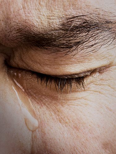 Close-up of a crying person