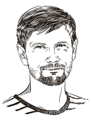 Illustriertes Portrait von Prof. Dr. Sebastian Gluth. (Illustration: Studio Nippoldt) Illustriertes Portrait von Prof. Dr. Sebastian Gluth. (Illustration: Studio Nippoldt)