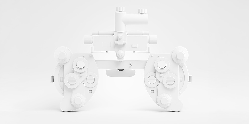 white image of a phorometer, an instrument in ophthalmology white image of a phorometer, an instrument in ophthalmology