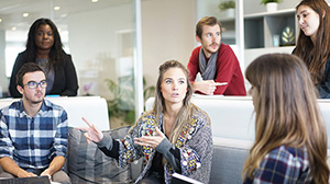 Group of people discussing