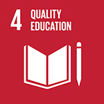 Sustainable Development Goals Icon welches für das vierte Ziel steht: Hochwertige Bildung