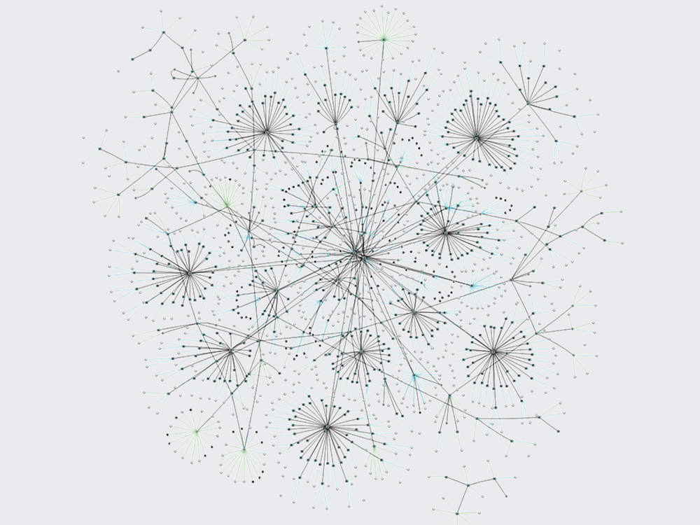 Abstract network visualization with interconnected nodes and clusters, representing the infrastructure of an energy company from power plant to charging station. Abstract network visualization with interconnected nodes and clusters, representing the infrastructure of an energy company from power plant to charging station.