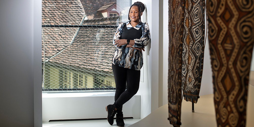 Mellisa kaliofasi leans against the window frame Mellisa kaliofasi leans against the window frame