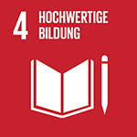 Sustainable Development Goals Icon welches für das vierte Ziel steht: Hochwertige Bildung