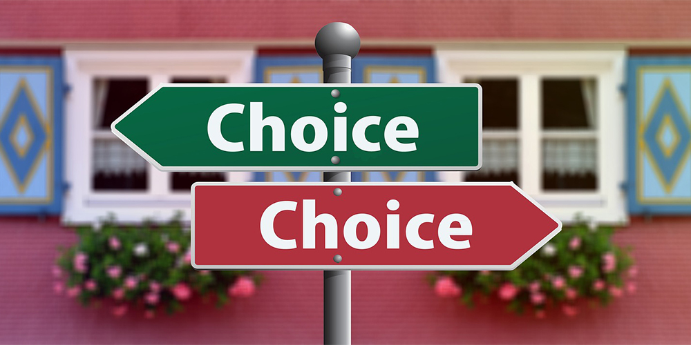 Crossroad sign that says "Choice" (Picture: geralt | pixabay)