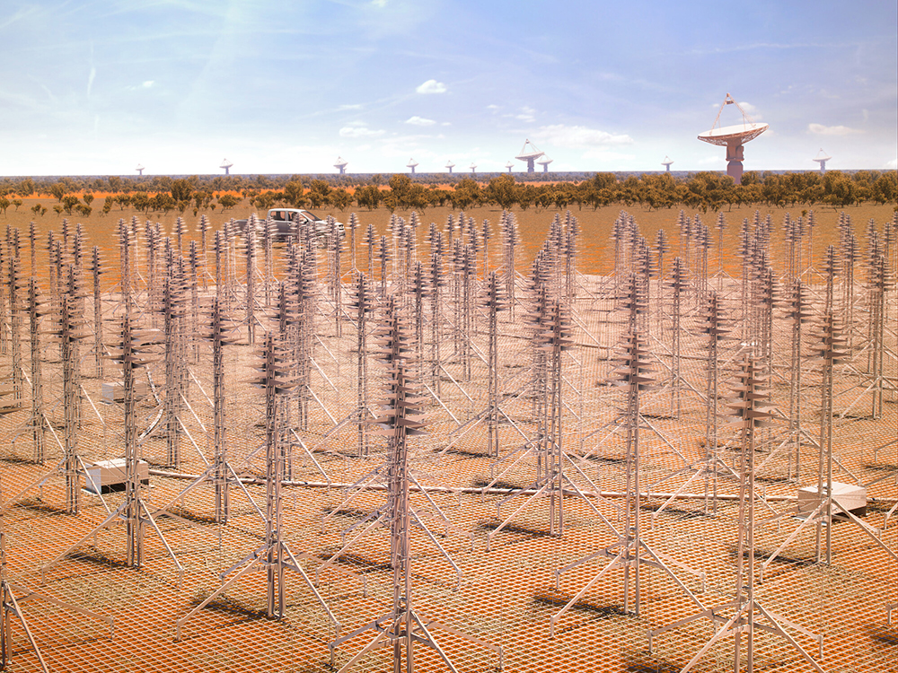 Artist's impression of SKA antennas in Australia Artist's impression of SKA antennas in Australia