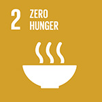 Sustainable Development Goals Icon welches für das zweite Ziel steht: Kein Hunger