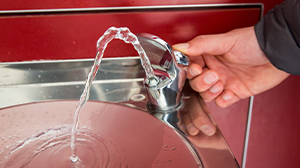 Running water from a water dispenser