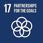 Sustainable Development Goals Icon welches für das siebzenhnte Ziel steht: Partnerschaften zur Erreichung der Ziele