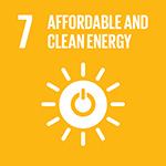 Sustainable Development Goals Icon welches für das siebente Ziel steht: Bezahlbare und saubere Energie