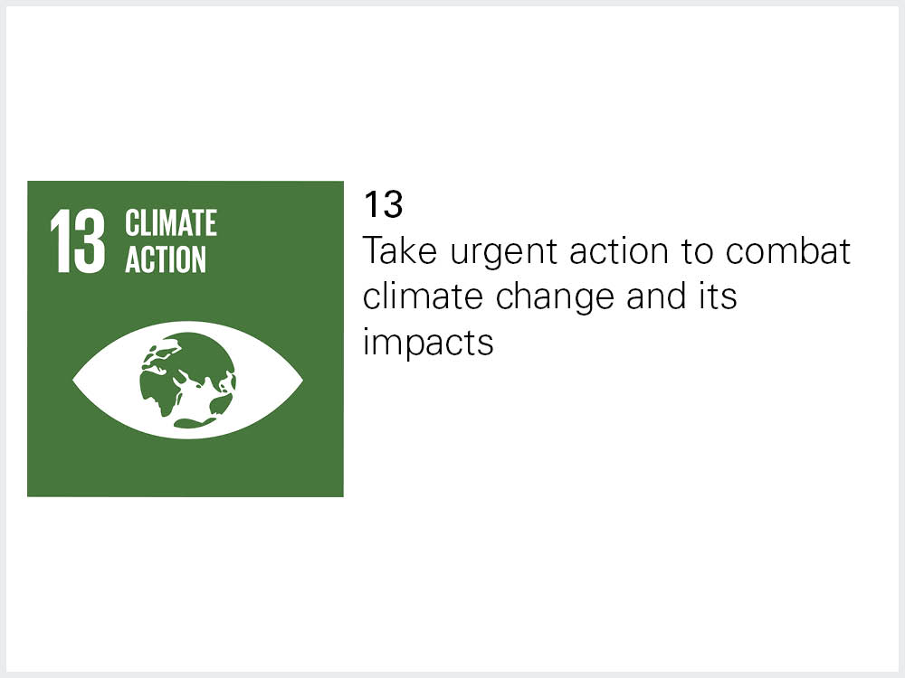 Symbol of the sustainable development goal number 13 Symbol of the sustainable development goal number 13