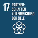 Sustainable Development Goals Icon welches für das siebzenhnte Ziel steht: Partnerschaften zur Erreichung der Ziele