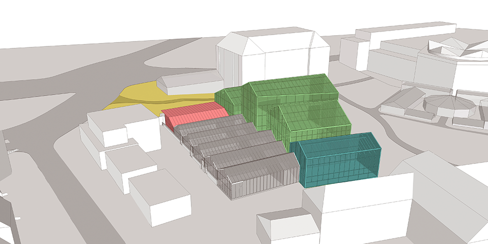 Tropenhaus Architektur 3D Projekt-Schemazeichnung 
