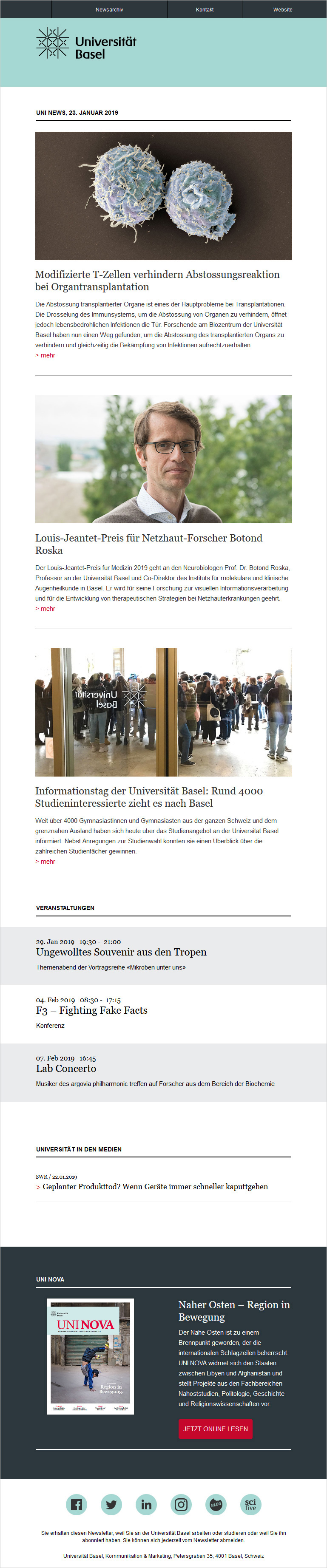 HTML Newsletter - Online CD Universität Basel