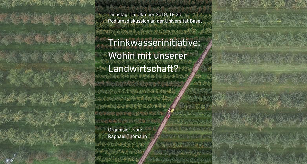 Programme of the panel discussion. Cover photo: A road crosses a field with monoculture